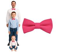 DonDon bow tie men boys or babies Pink matt, pre-tied and adjustable in length made of cotton gabardine - a festive accessory for weddings, communions and celebrations