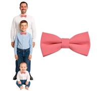 DonDon bow tie men boys or babies Salmon matt, pre-tied and adjustable in length made of cotton gabardine - a festive accessory for weddings, communions and celebrations