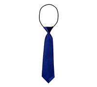 DonDon Children Tie with Elastic Band Silk Look One Size Fits All Dark Blue