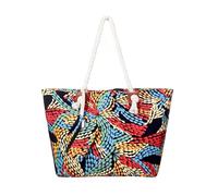 DonDon Large Beach bag for women with zip Waterproof Pool bag holiday bag Colourful World