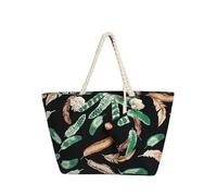 DonDon Large Beach Bag for Women with Zip Waterproof Pool Bag Holiday Bag Feathers