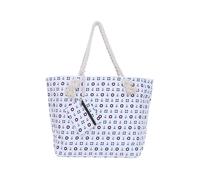 DonDon Large Beach bag for women with zip Waterproof Pool bag tote beach bags Beach-Maritime Design White