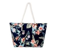 DonDon Large Beach Bag Zipper Bag Shoulder Shopping Bag, Hawaiian Flower, XXL, Beach Bag