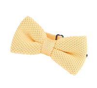 DonDon Men Knit Knitted Bow Tie Pre Tied and Adjustable Light Gold