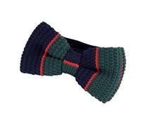 DonDon Men Knit Knitted Bow Tie Pre Tied and Adjustable Stripes Green