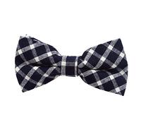 DonDon Men’s checkered cotton bow tie 4.72 x 2.36-12 x 6 cm already tied and completely adjustable - Dark blue and white checkered