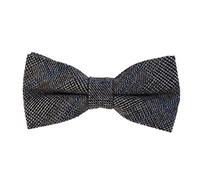 DonDon Men’s checkered plaid tweed look bow tie 4.72 x 2.36-12 x 6 cm already tied and completely adjustable - dark grey-blue