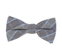 DonDon Men’s checkered plaid tweed look bow tie 4.72 x 2.36-12 x 6 cm already tied and completely adjustable - grey-blue