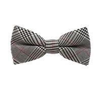 DonDon Men’s checkered plaid tweed look bow tie 4.72 x 2.36-12 x 6 cm already tied and completely adjustable - grey-black
