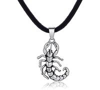 DonDon Men’s Leather Necklace 19.7" 50 cm with Stainless Steel Pendant in Various Designs