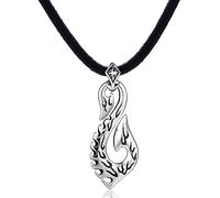DonDon Men’s Leather Necklace 19.7" 50 cm with Stainless Steel Pendant in Various Designs