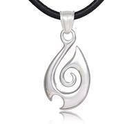 DonDon Men’s Leather Necklace 19.7" 50 cm with Stainless Steel Pendant in Various Designs