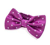 DonDon mens bow tie Polka Dots pre-tied handmade and adjustable purple