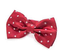 DonDon mens bow tie Polka Dots pre-tied handmade and adjustable red