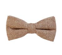 DonDon Men's Cotton Bow Tie, Adjustable, 12 x 6 cm, Light Brown White