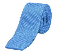 DonDon Men's Knit knitted Tie slim - light blue