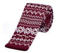 DonDon Men's Knit knitted Tie slim - norwegian christmas pattern