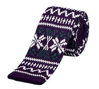 DonDon Men's Knit knitted Tie slim - norwegian christmas pattern