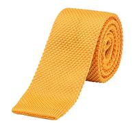 DonDon Men's Knit knitted Tie slim - yellow