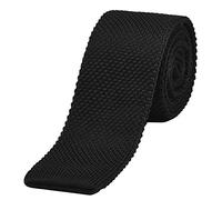 DonDon Men's Knit Tie handmade Black