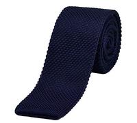 DonDon Men's Knit Tie handmade Dark Blue