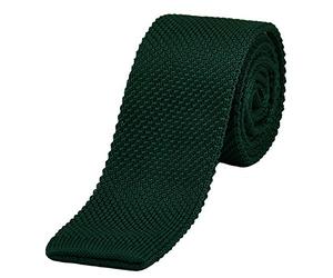 DonDon Men's Knit Tie handmade Dark Green