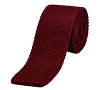 DonDon Men's Knit Tie handmade Dark Red