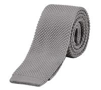DonDon Men's Knit Tie handmade Light Grey