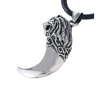 DonDon Mens Leather Necklace 19.7" 50 cm with Stainless Steel Pendant in Various Designs