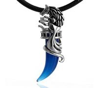 DonDon Mens Leather Necklace 19.7" 50 cm with Stainless Steel Pendant in Various Designs