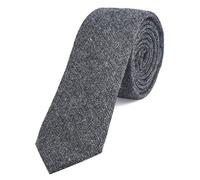 DonDon Narrow Men's Cotton Tie 2.36 inch 6 cm - black grey