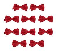DonDon Set of 10 Men’s bow tie 4.72 x 2.36-12 x 6 cm already tied and completely adjustable - Dark red