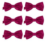 DonDon Set of 6 Men’s bow tie 4.72 x 2.36-12 x 6 cm already tied and completely adjustable Berry