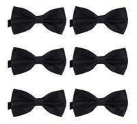 DonDon Set of 6 Men’s bow tie 4.72 x 2.36-12 x 6 cm already tied and completely adjustable Black