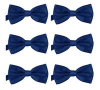DonDon Set of 6 Men’s bow tie 4.72 x 2.36-12 x 6 cm already tied and completely adjustable Dark blue
