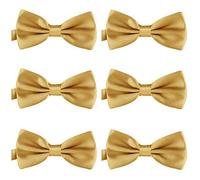 DonDon Set of 6 Men’s bow tie 4.72 x 2.36-12 x 6 cm already tied and completely adjustable Gold Brass