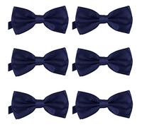 DonDon Set of 6 Men’s bow tie 4.72 x 2.36-12 x 6 cm already tied and completely adjustable Navy