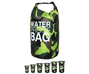 DonDon Waterproof Bag Drybag Storage Bag for Your valuables with Adjustable Shoulder Strap Camouflage 15 litres