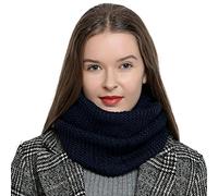 DonDon Winter Scarf for Women Loop Snood Knitted knit neck warmer knitting pattern - Dark blue