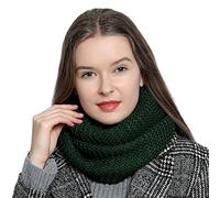 DonDon Winter Scarf for Women Loop Snood Knitted knit neck warmer knitting pattern - Green
