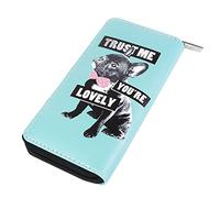 DonDon Women’s Purse Pattern Bulldog Dog Turquoise Black