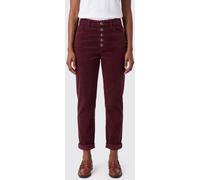 DONDUP Koons Straight Cropped Velvet Jeans in Brown with Mid-Rise - Size: 26 - female
