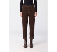 DONDUP Koons Straight Cropped Velvet Jeans in Brown with Mid-Rise - Size: 26 - female