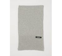 DONDUP Ribbed Wool and Cashmere Blend Scarf with Applied Logo - Size: OS - male