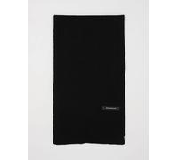 DONDUP Ribbed Wool and Cashmere Blend Scarf with Applied Logo - Size: OS - male