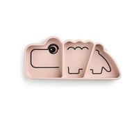 Done by deer Croco Stick&Stay children's plate 9x21 cm Powder