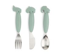 Done by deer Deer Friends Easy-grip cutlery set 3 pieces Green