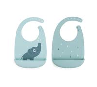 Done By Deer Silicone Bib 2 Pack Elphee Blue 0 Months