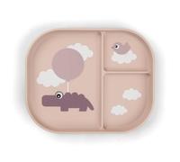 Done by Deer Foodie Children's Plate with Dividers - Children's & Baby Plate Non-Slip - BPA-Free Children's Tableware and Baby Tableware Made of 100% Food Grade PP - 22 x 18 x 2 cm
