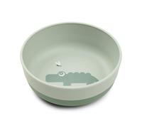 Done by Deer Foodie Croco Bowl, Green, 12.5 x 4.5 cm, Baby Bowl with Non-Slip Ba